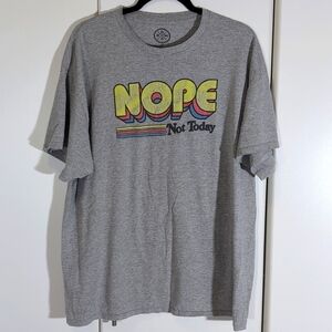 DOM Shirt Men's Size XL Gray Nope Not Today Graphic Tee Crew Neck Short Sleeve
